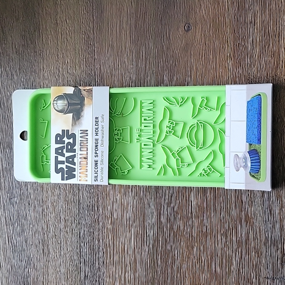 Star Wars The Mandalorian Silicone Sponge Dish Holder Tray in Green